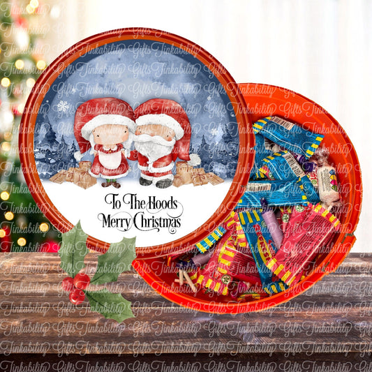 Mr & Mrs Claus Sweetie Tub Sticker