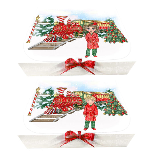 Christmas Express Gift Box with Bow {Red and Green}