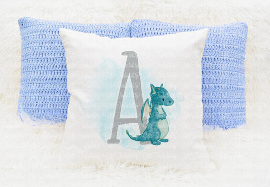 Personalised  Blue Dragon cushion A-Z