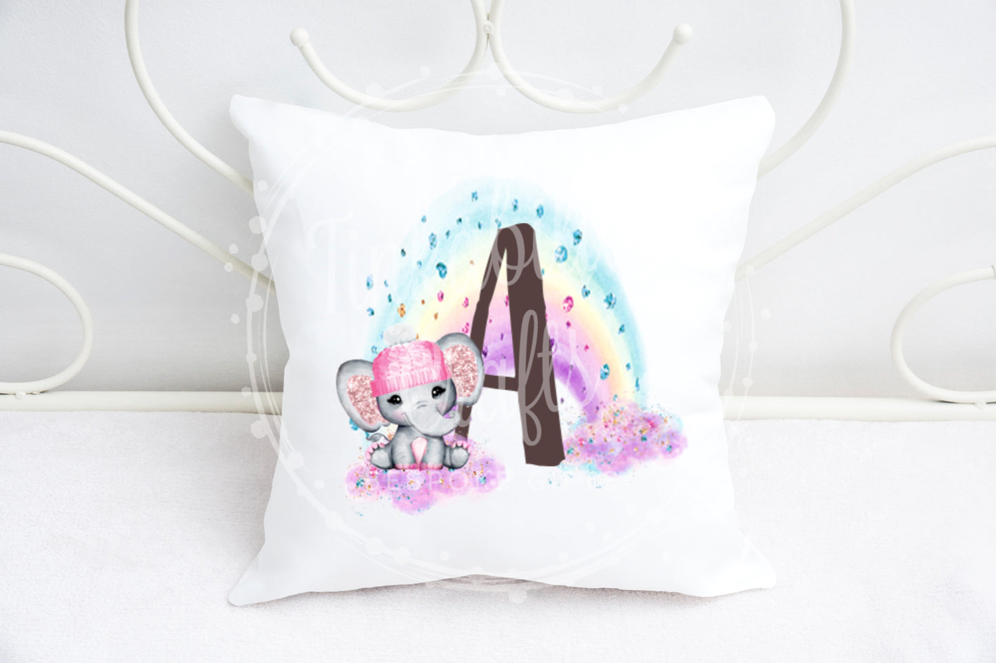 Girl Elephant Alphabet Cushion A-Z