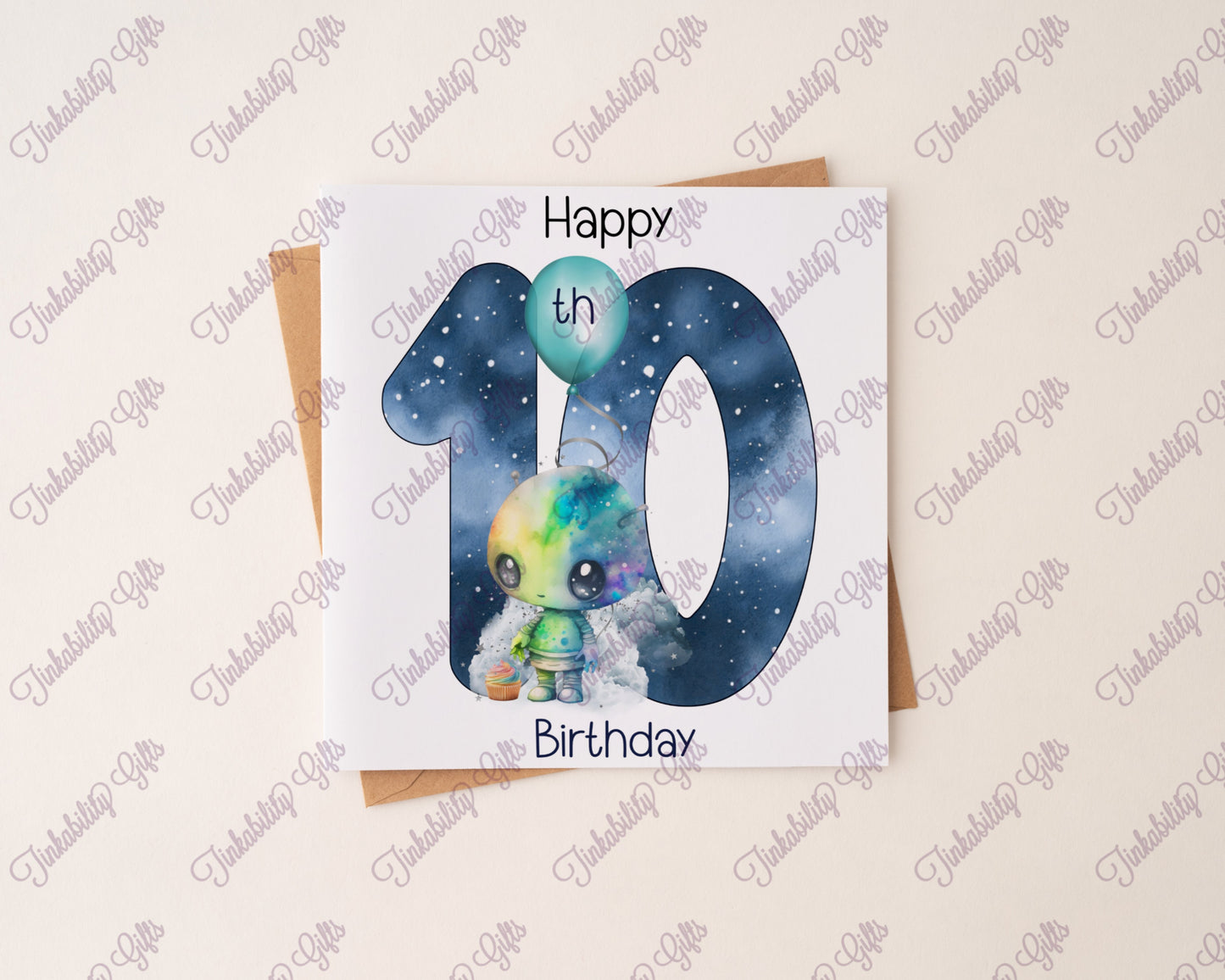 Alien Birthday Number Card