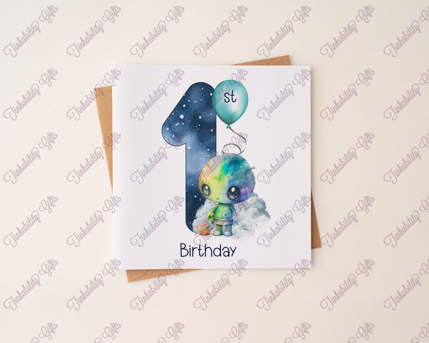 Alien Birthday Number Card