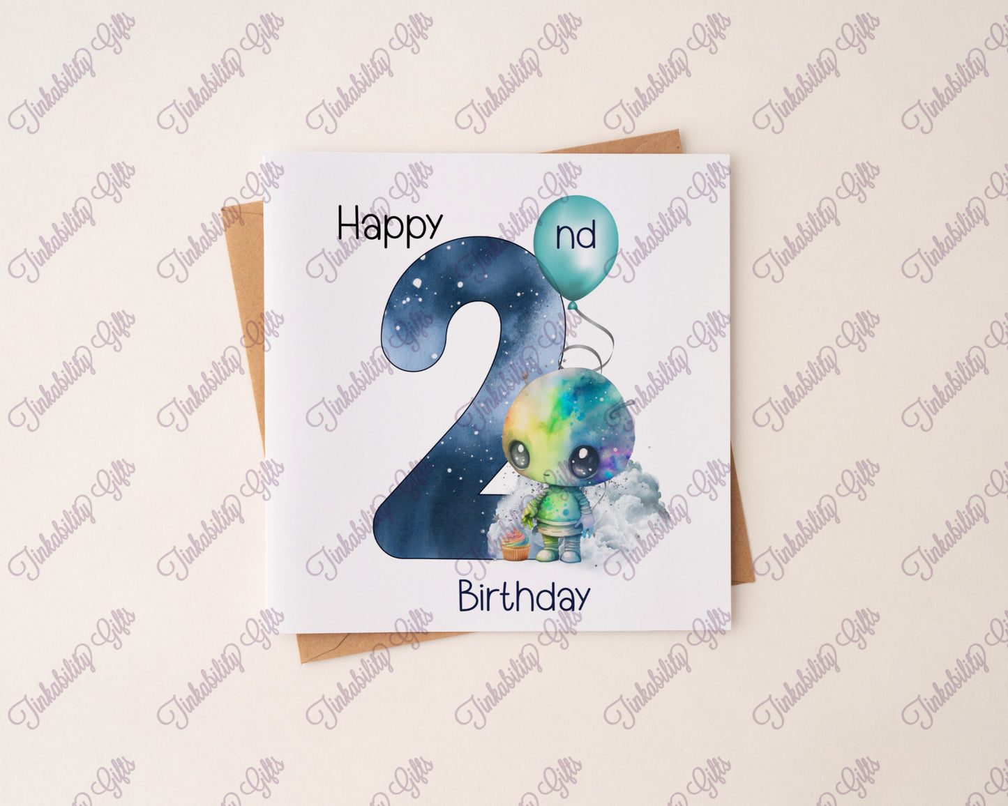 Alien Birthday Number Card