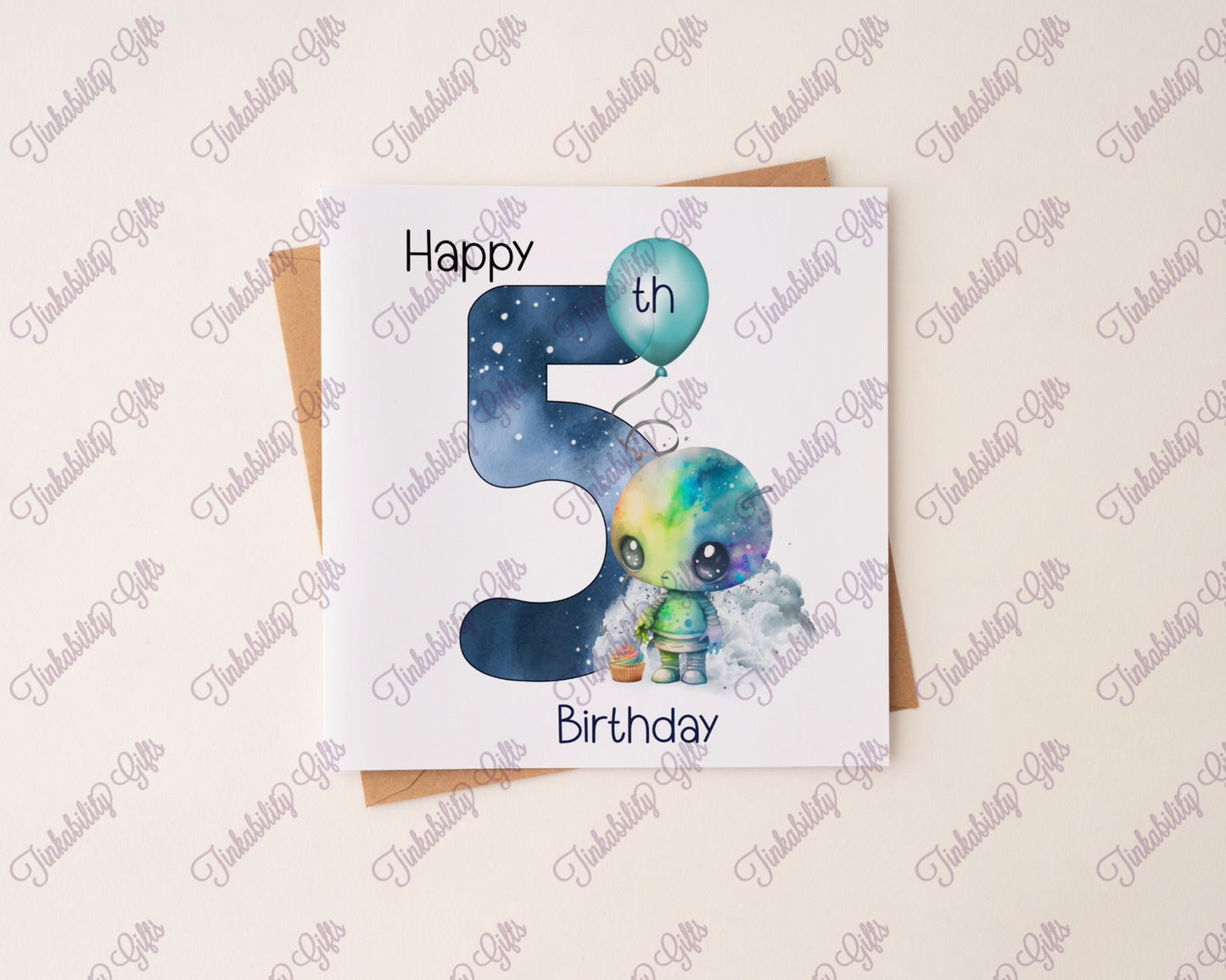 Alien Birthday Number Card