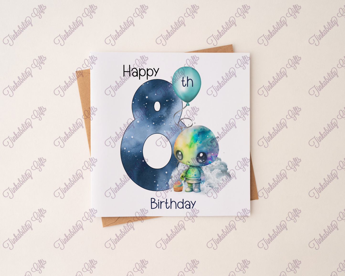 Alien Birthday Number Card