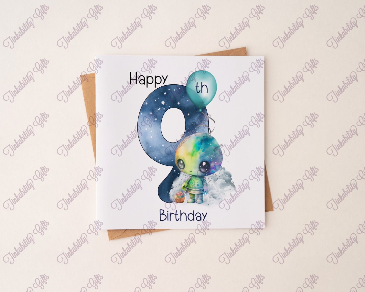 Alien Birthday Number Card