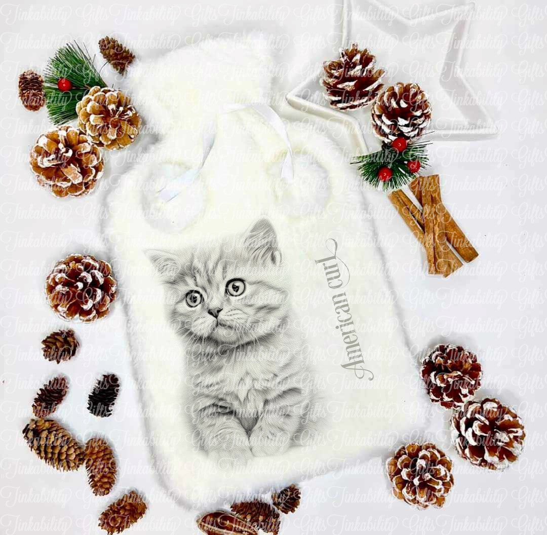 American Curl Cat Hot Water Bottle