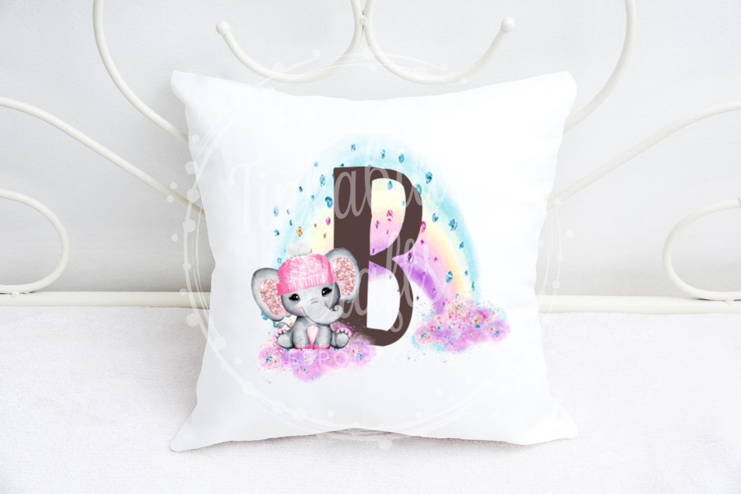 Girl Elephant Alphabet Cushion A-Z