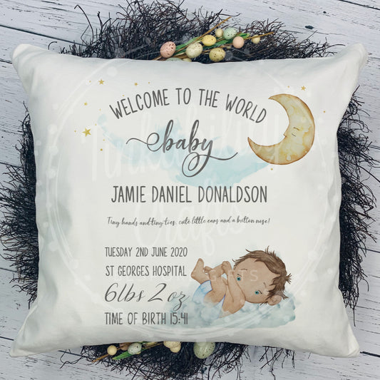 Baby Birth Statistics Cushion