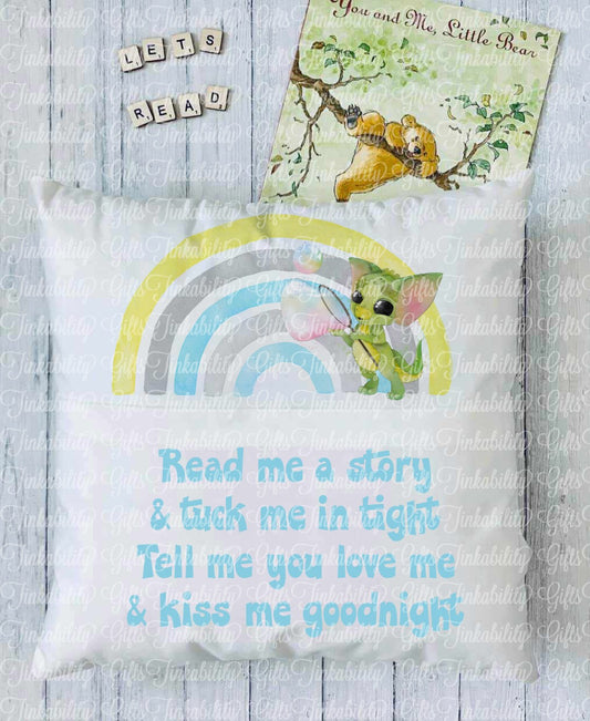 Dragon Bubbles Rainbow Personalised Book Cushion