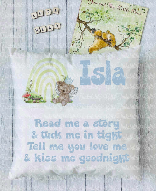 Bear with Crown Personalised Book Cushion