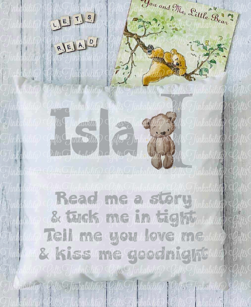 Bear Alphabet Personalised Book Cushion