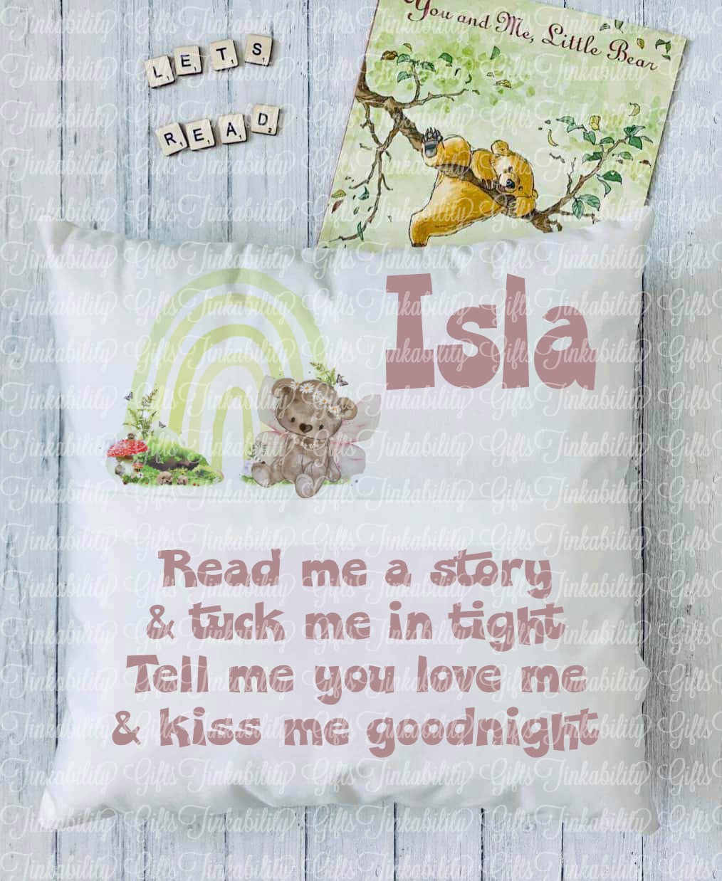 Bear with Crown Personalised Book Cushion