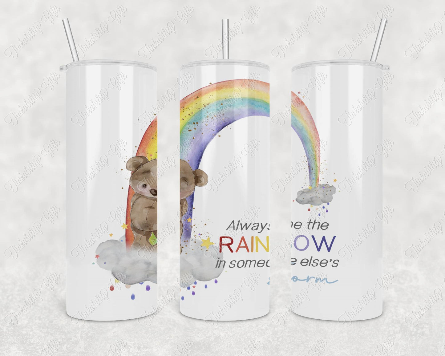 Bear Wonky Rainbow Insulated Tumbler