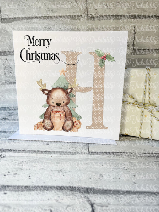 Bear Reindeer Christmas Card