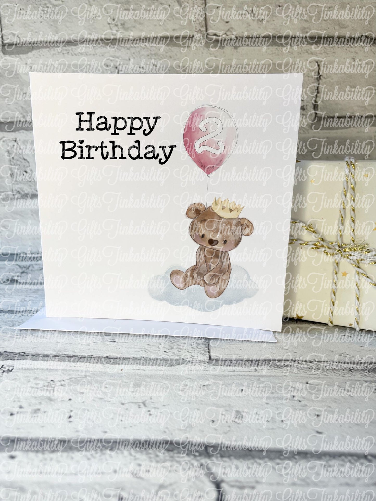 Bear with Balloon Birthday Card