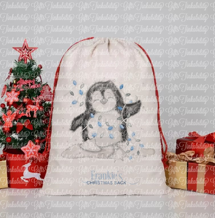 Sketchy Penguin Santa Sack