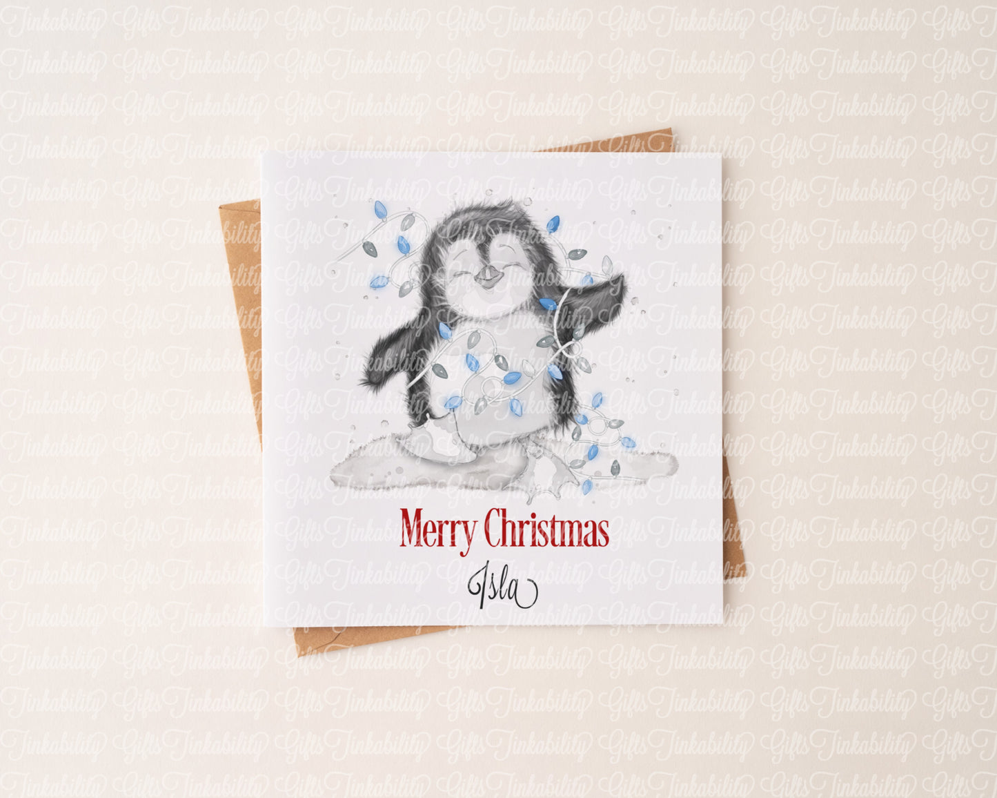 Sketchy Penguin Christmas Card