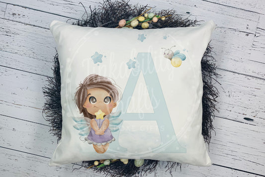 Blue fairy alphabet cushion - A-Z