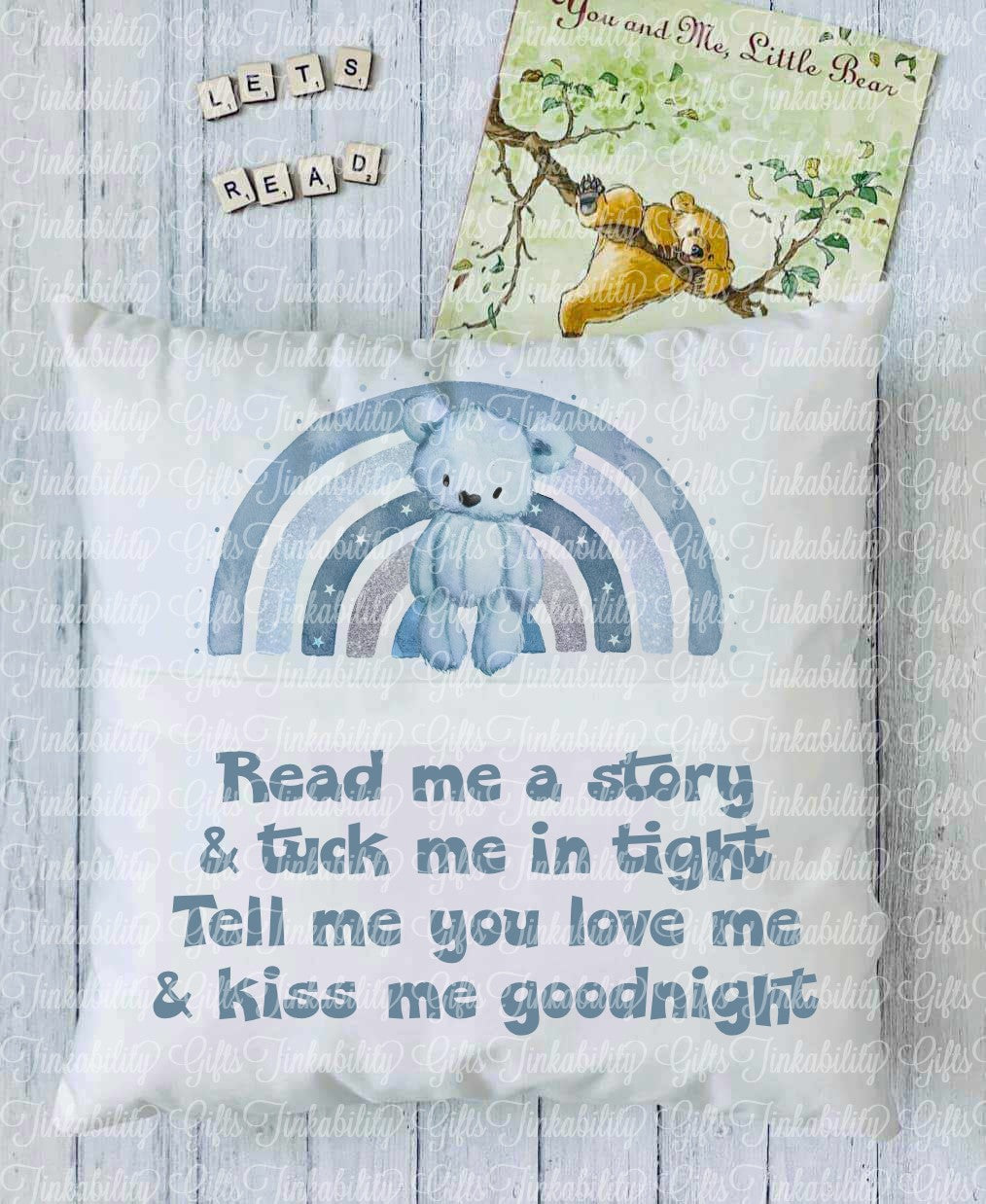 Bear Rainbow Personalised Book Cushion