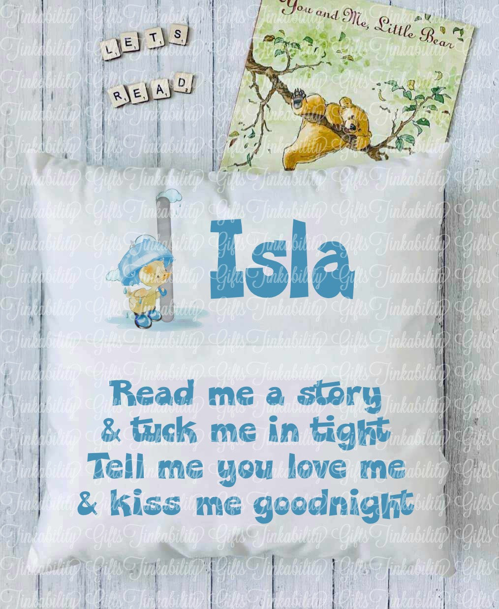 Splashy Duck Alphabet Personalised Book Cushion