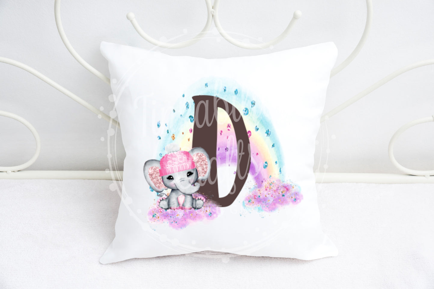 Girl Elephant Alphabet Cushion A-Z