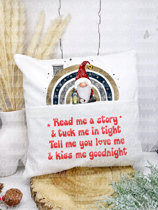 Santa Gonk Rainbow Personalised Book Cushion