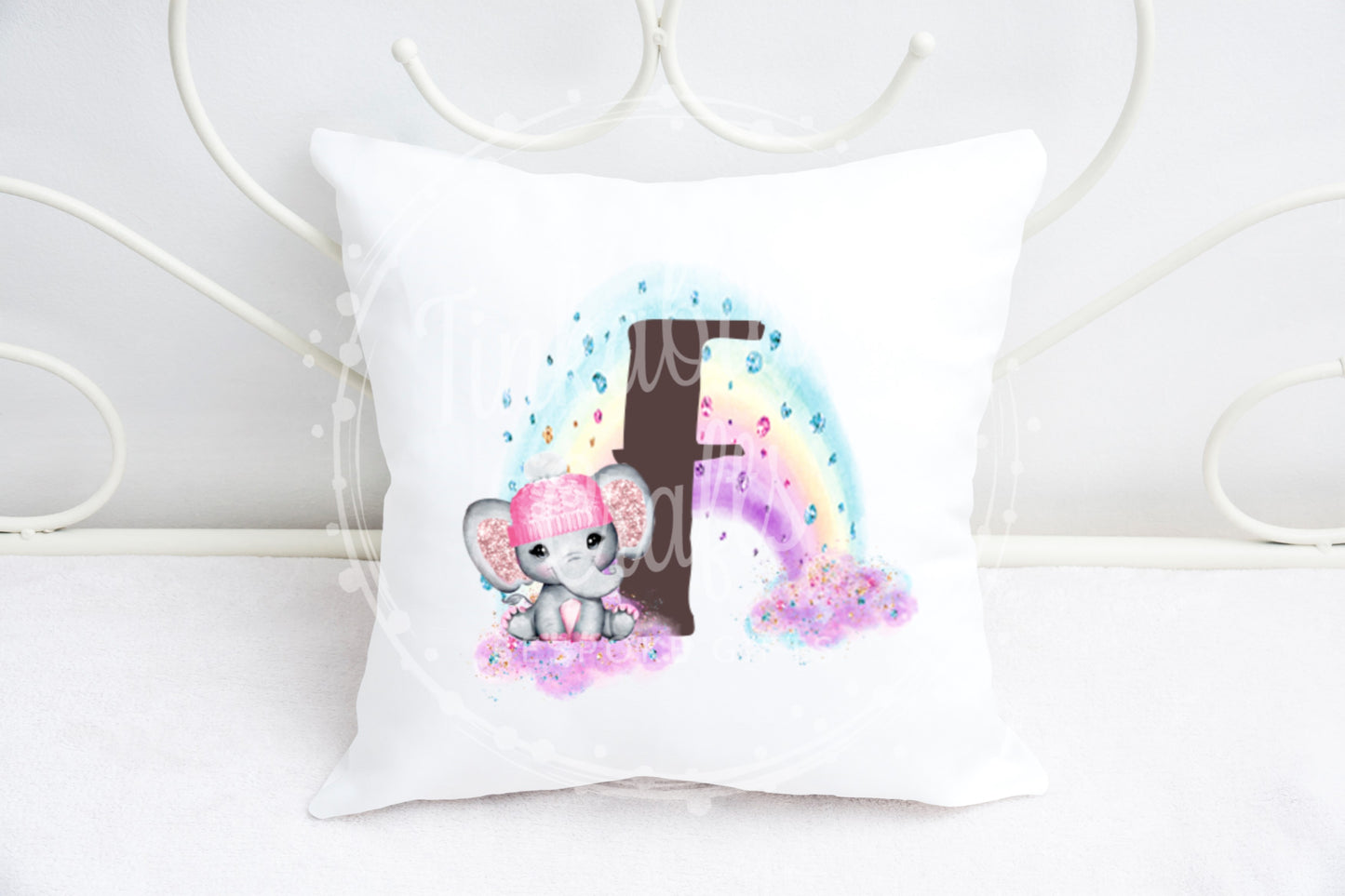 Girl Elephant Alphabet Cushion A-Z