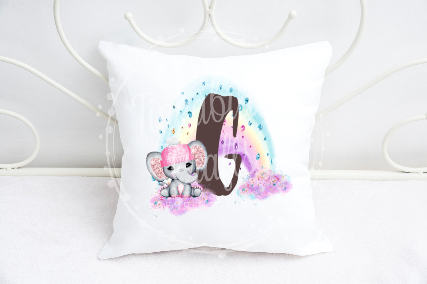 Girl Elephant Alphabet Cushion A-Z