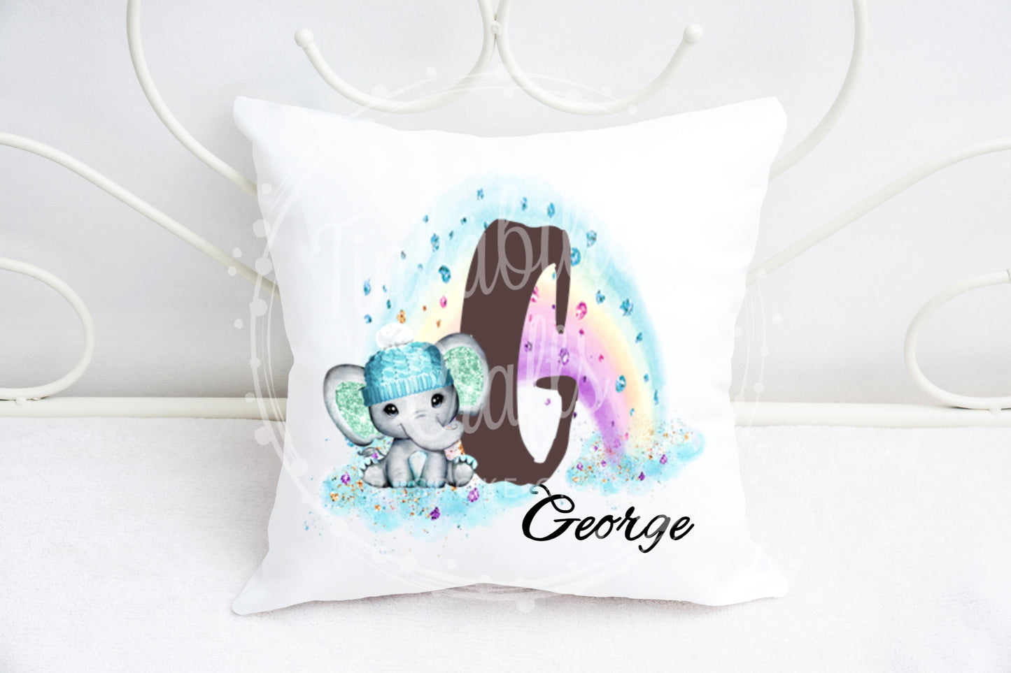 Boy elephant alphabet cushion A-Z