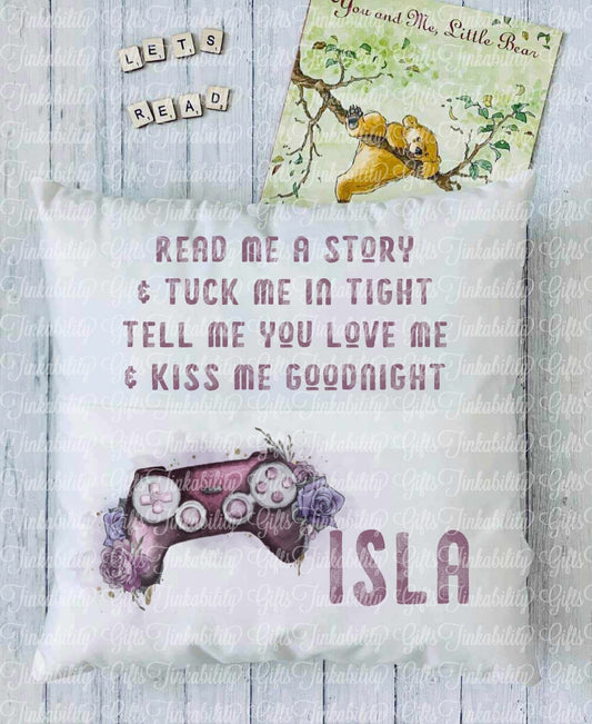 Girls Controllers Personalised Book Cushion