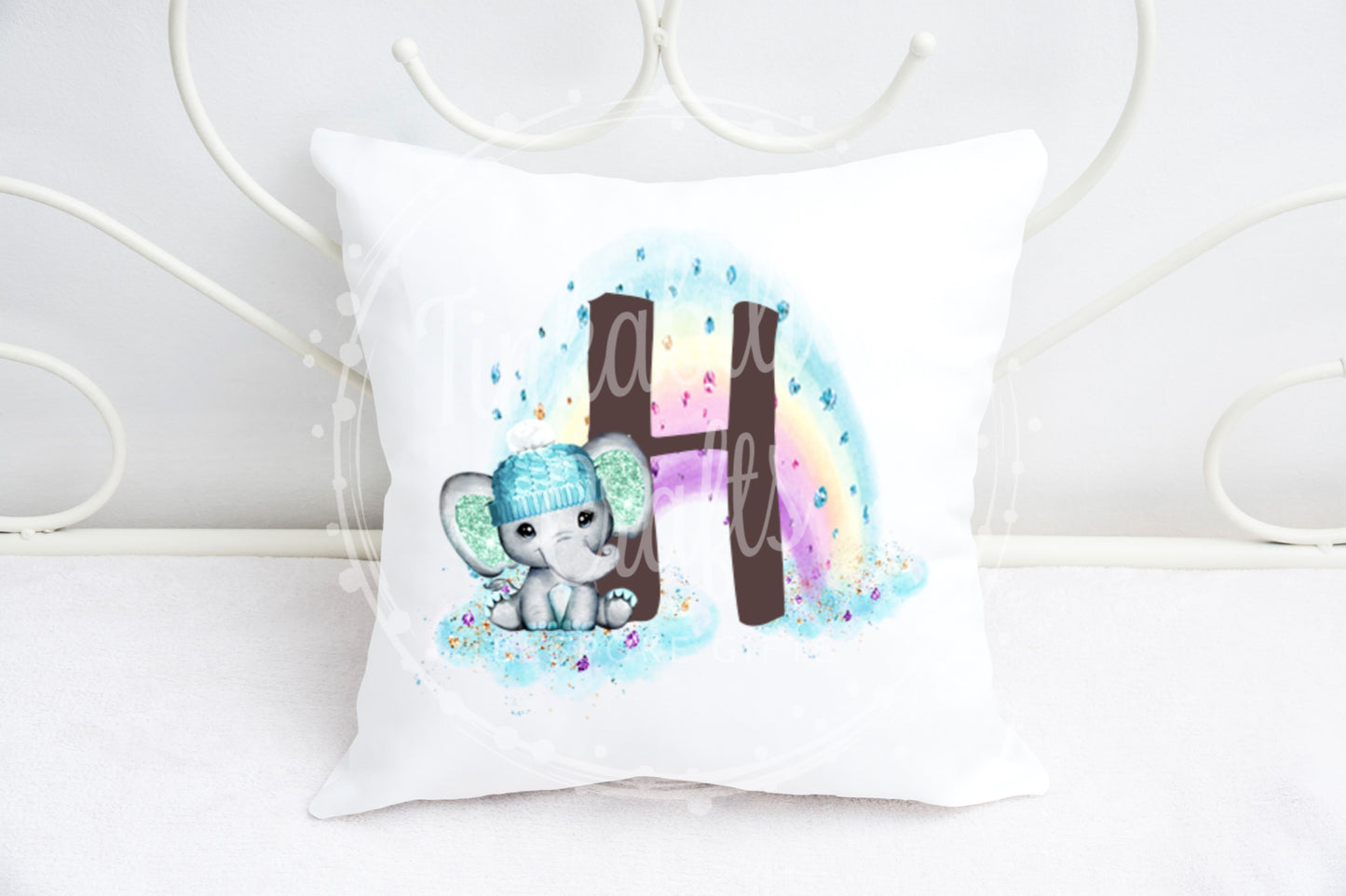 Boy elephant alphabet cushion A-Z