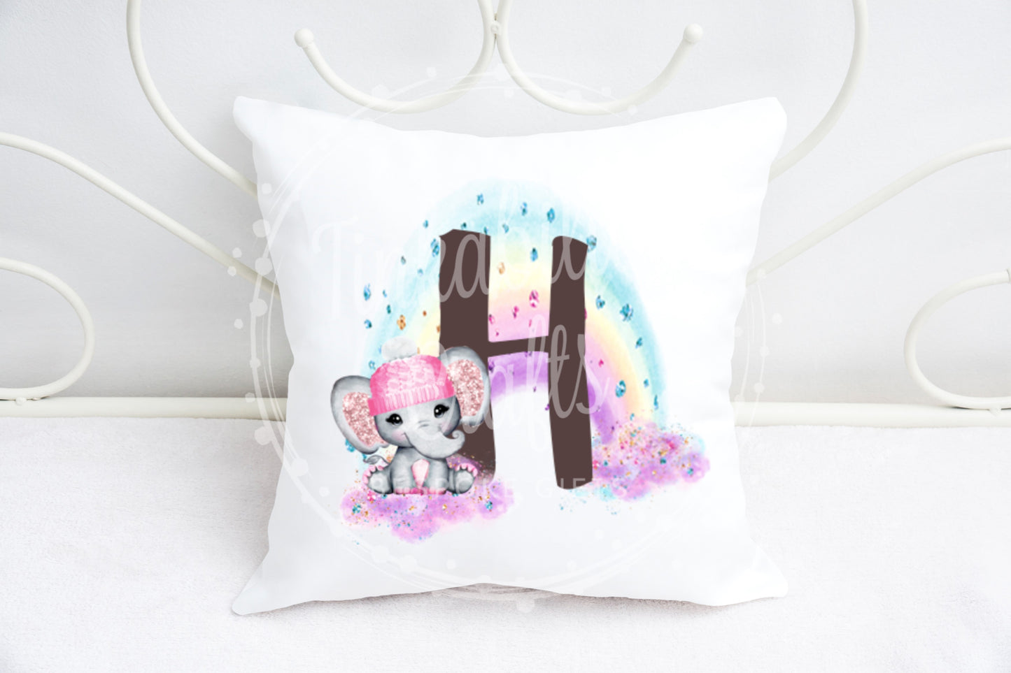 Girl Elephant Alphabet Cushion A-Z