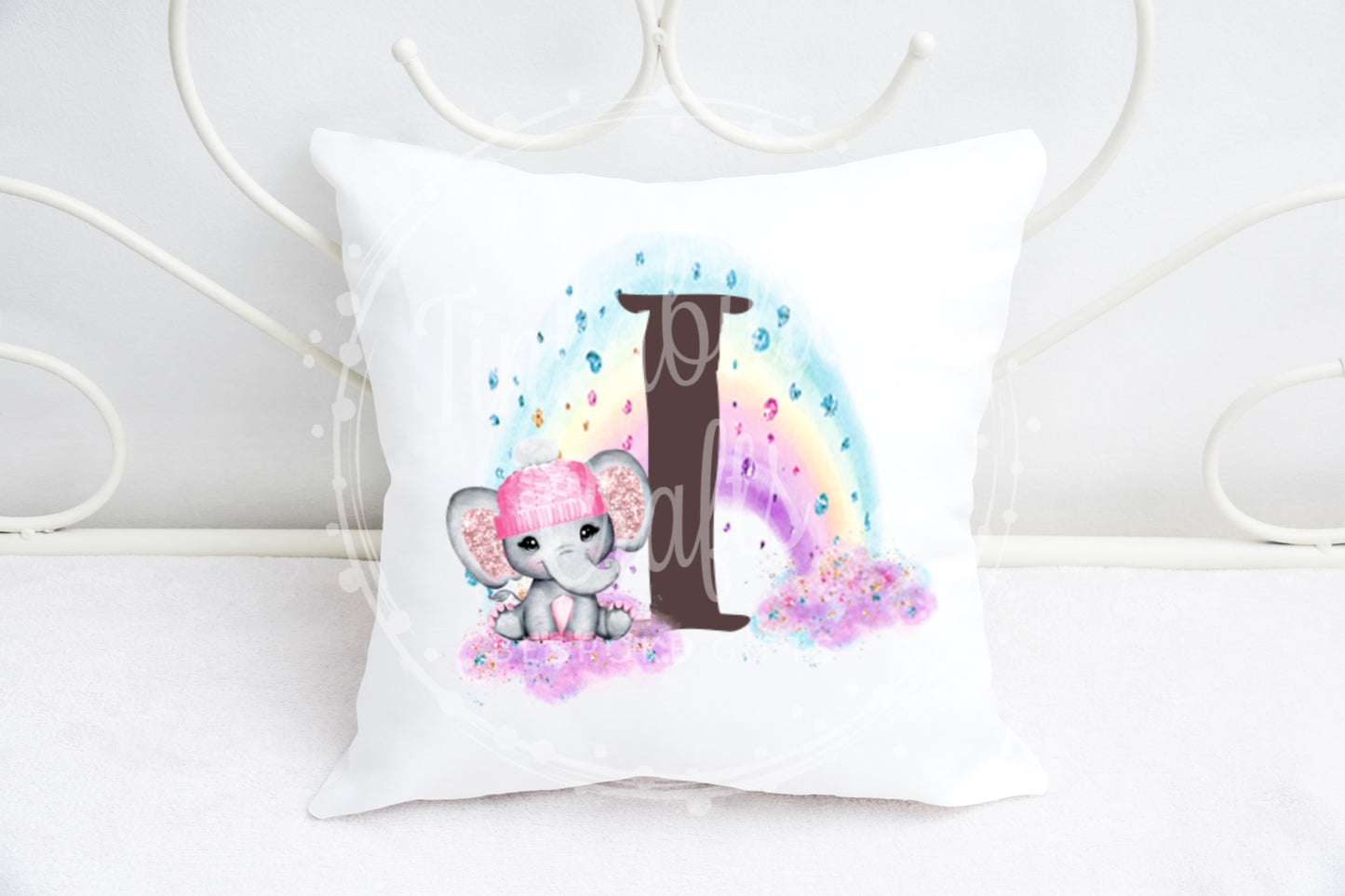 Girl Elephant Alphabet Cushion A-Z