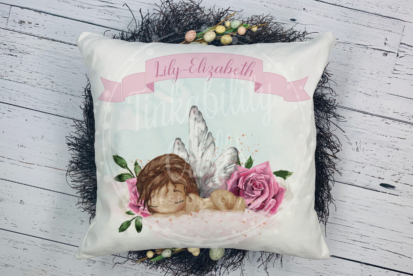 Personalised Baby fairy banner Cushion