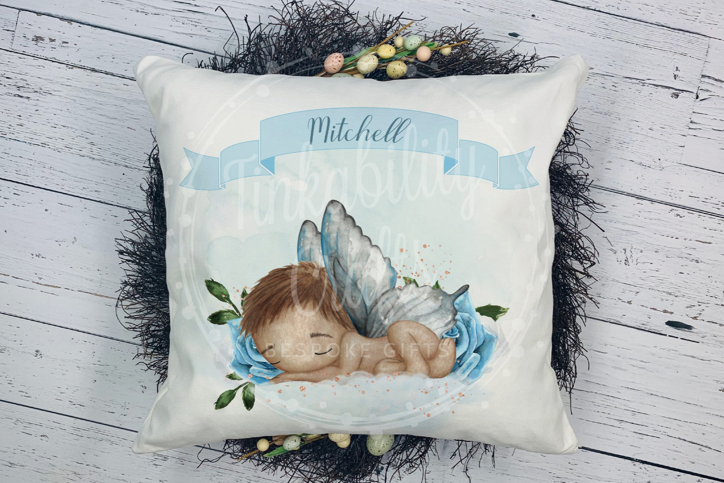 Personalised Baby fairy banner Cushion