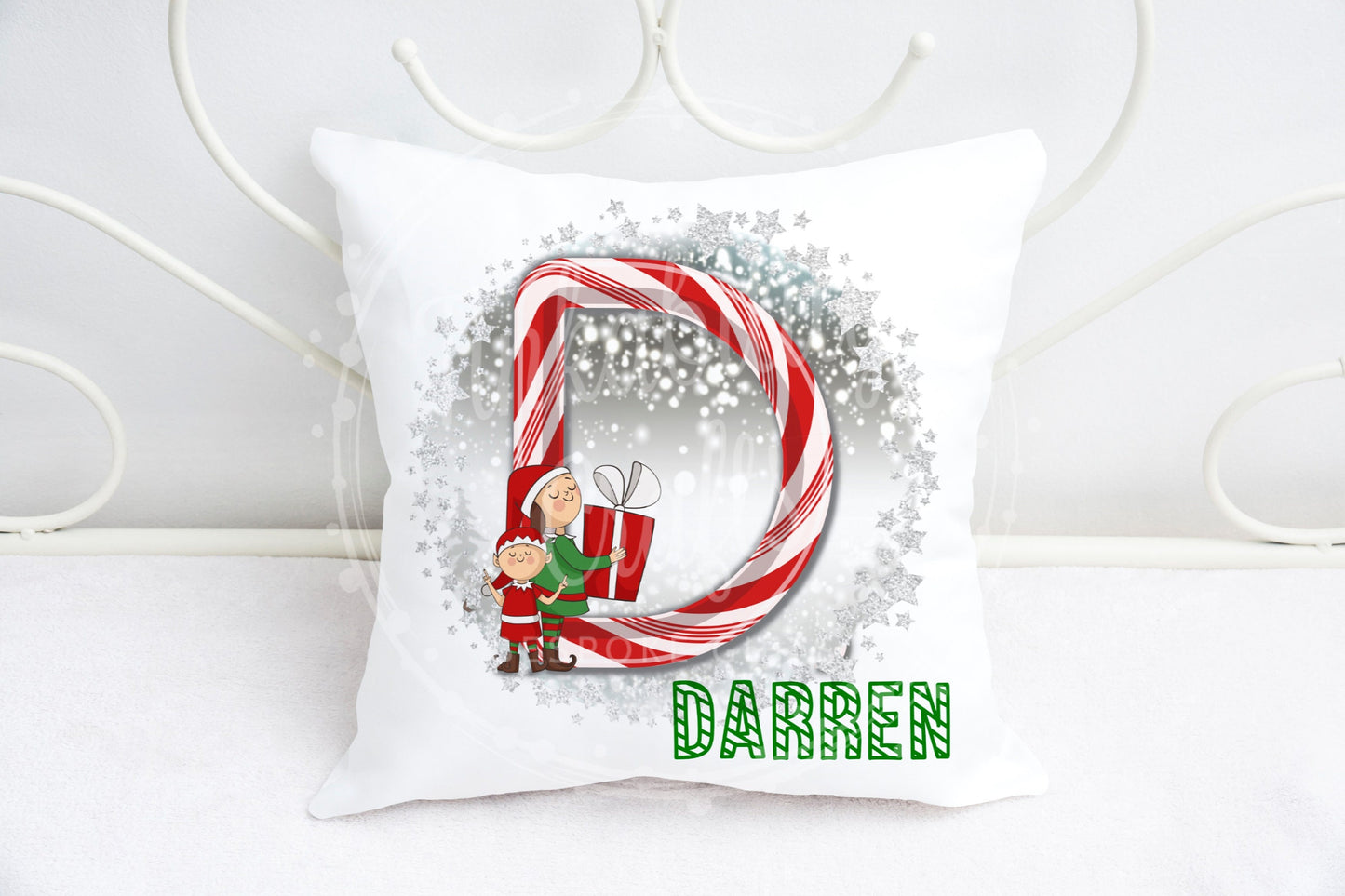 Christmas Candy Cane Alphabet Cushion A-Z