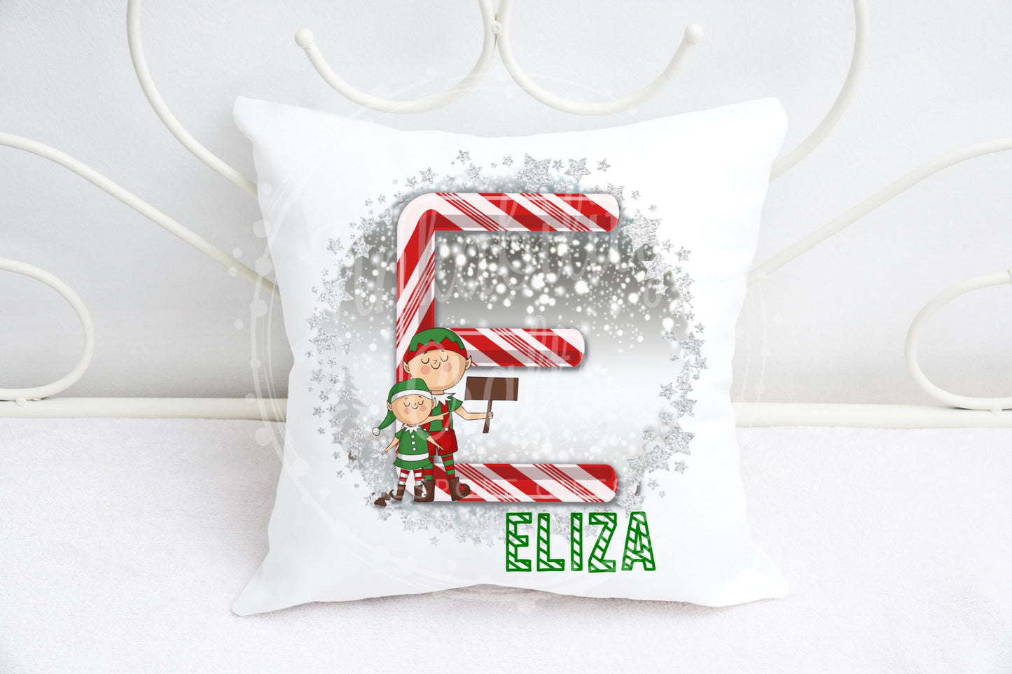 Christmas Candy Cane Alphabet Cushion A-Z