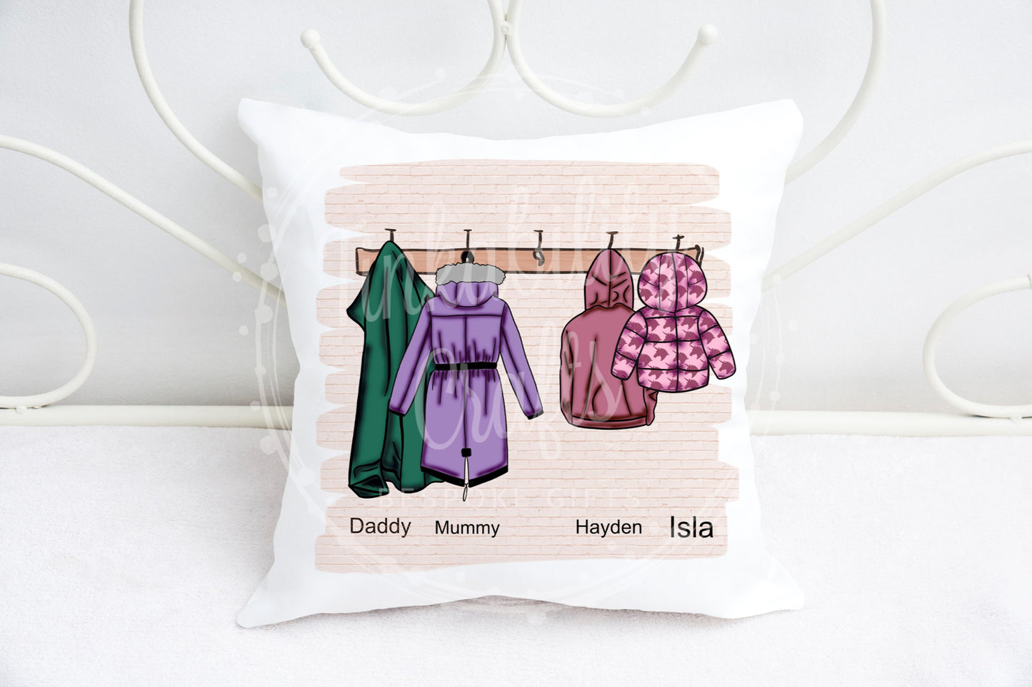 Family Raincoats Cushion