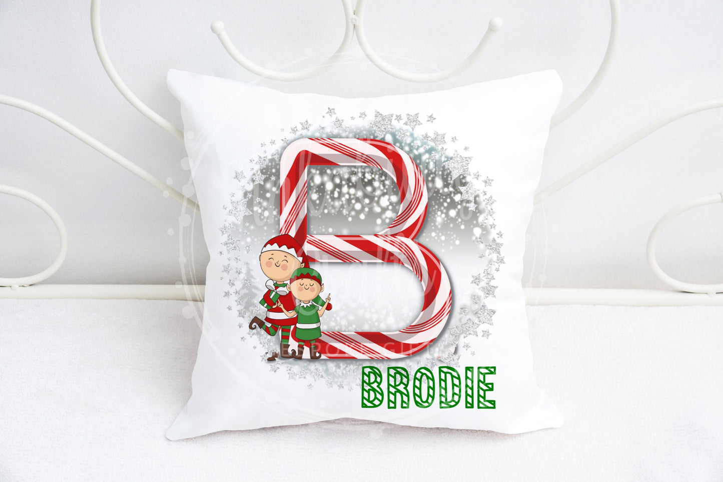 Christmas Candy Cane Alphabet Cushion A-Z