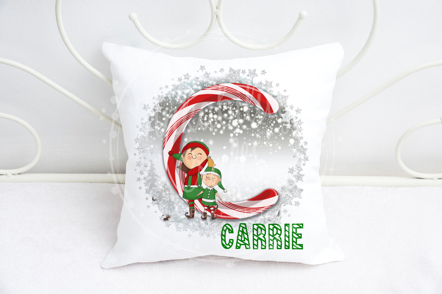 Christmas Candy Cane Alphabet Cushion A-Z