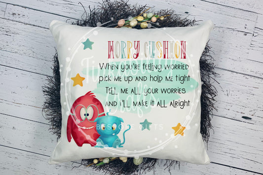 Personalised Monster Worry Cushion - Multi - Personalised Cushion - Gifts for Birthday's - Gifts for Kid's