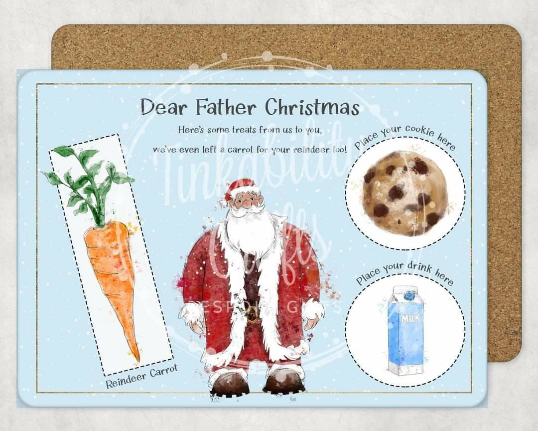 Personalised Santa treat board - Personalised Place mat - Stocking Fillers - Gifts for Christmas