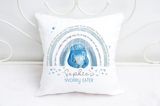 Personalised Monster worry Eater Cushion - Personalised Gift - Gifts for Birthday's - Gifts for Kid's - Personalised Cushion