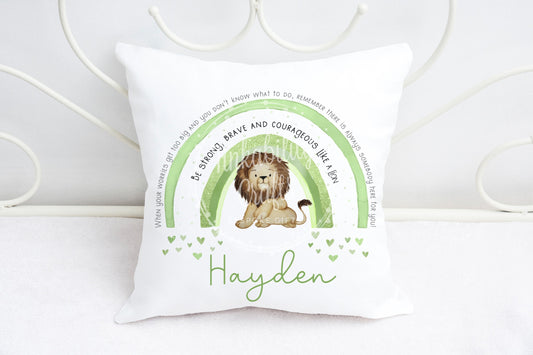 Personalised Lion worry Cushion - Personalised Gift - Gifts for Birthday's - Gifts for Kids- Personalized Cushion