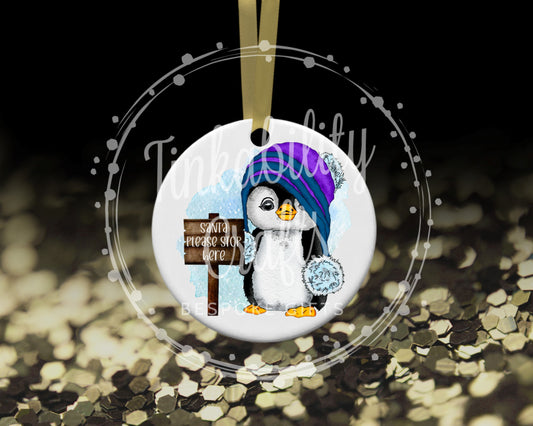 Cute Christmas Penguin Hanging Bauble