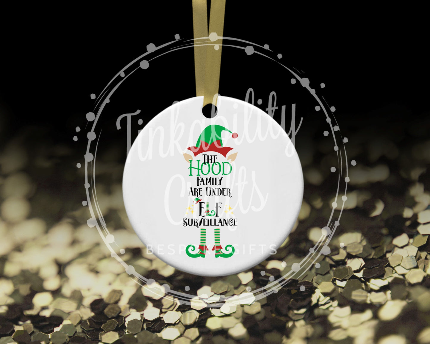 This House is under Elf surveillance - Personalized Bauble - Personalized Gift - Gifts for Christmas - Stocking Fillers