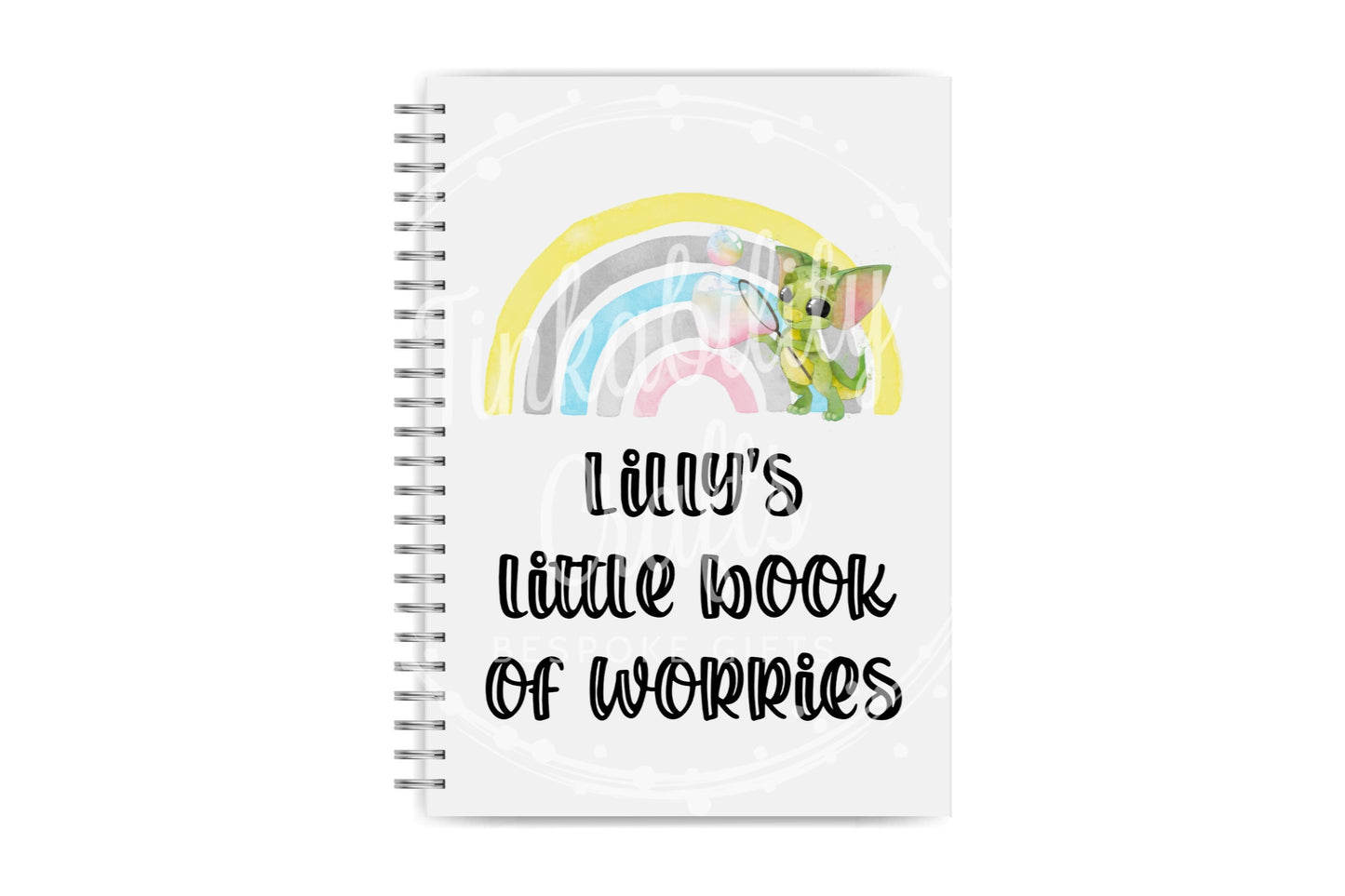 Personalised Notebook, Personalised Journal, Personalised Dragon Rainbow Notebook, Gifts for Birthdays, Gifts for Kids, Secret Journal