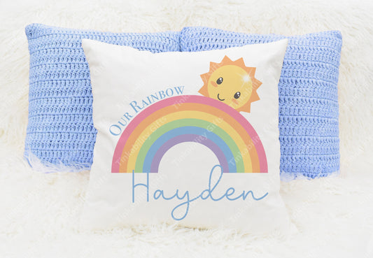 Rainbow Baby Personalised Cushion - Personalised Gift - Gifts for Birthday's - Gifts for Kid's - Personalised Cushion