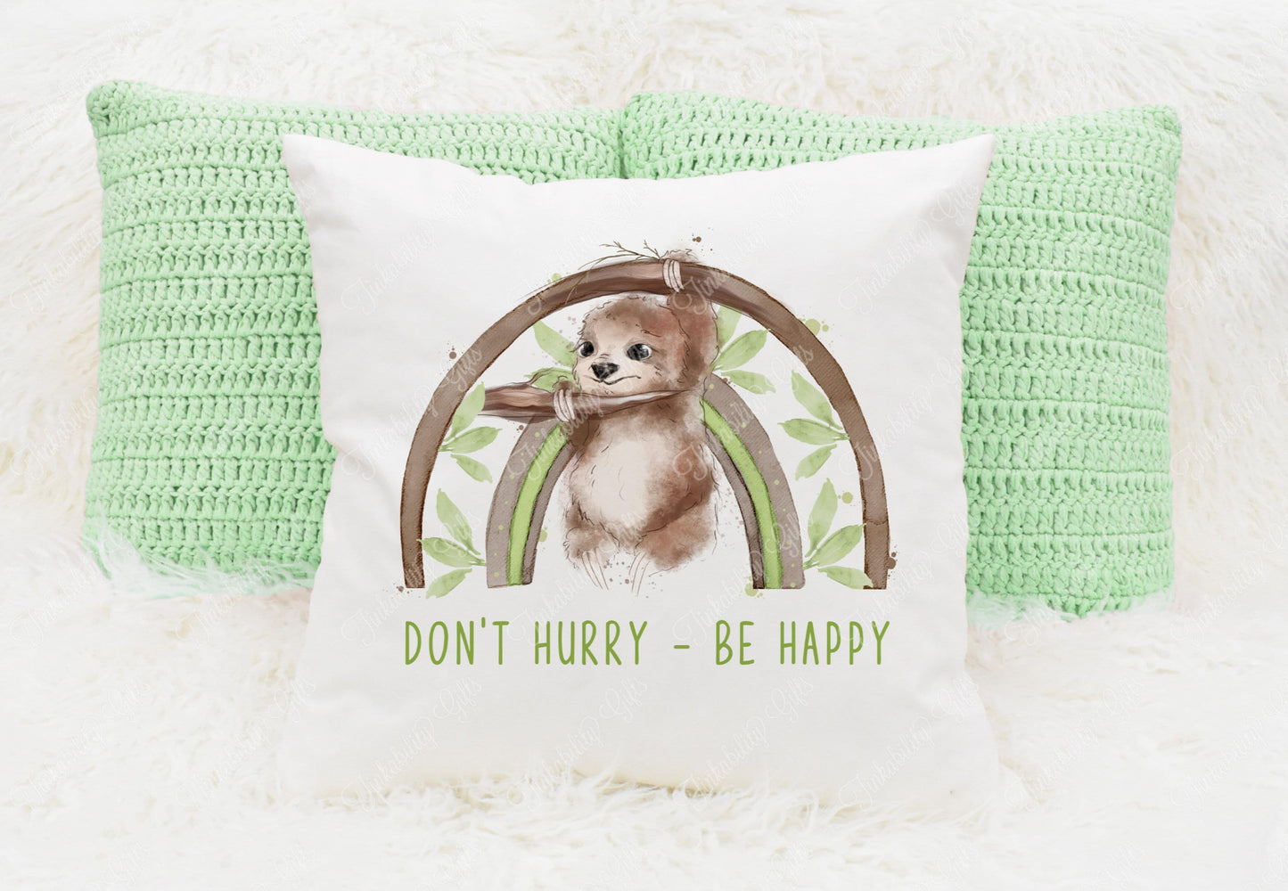 Sloth rainbow cushion - Personalized Cushion - Gifts for Birthday's - Gifts for Kids